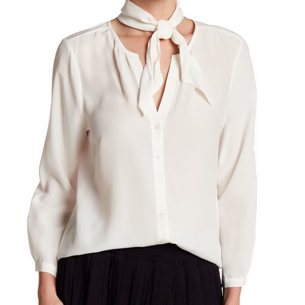 NWT Joie Nile Tie Silk Blouse, Medium,  Elegant Workwear & Date Night Look